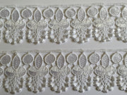 1 yard WHITE #3 Lace Trims 52mm Wide Embroidered Guipure Trimmings Cardmaking Wedding Home Decor Sewing Craft Projects